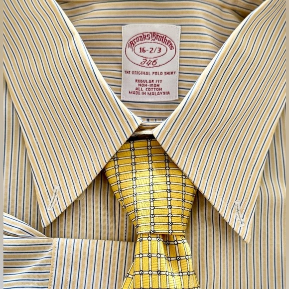 Brooks Brothers The Original Polo Shirt Regular Fit Stripped Non Iron Sz Large - Picture 4 of 17